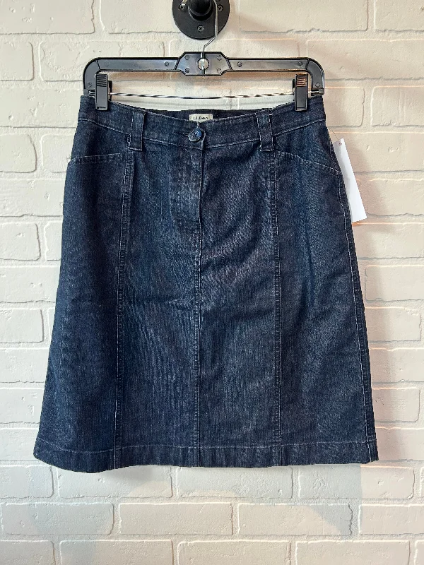 Skirt Midi By L.l. Bean In Blue Denim, Size: 8