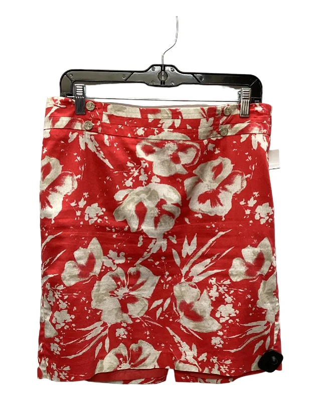 Skirt Midi By Loft In Red, Size: 10