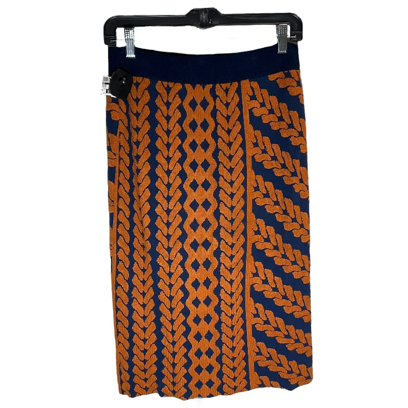 Skirt Midi By Maeve In Orange Blue, Size: M