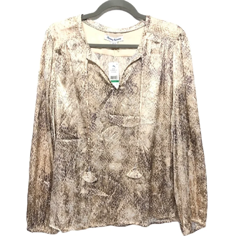 Snakeskin Print Blouse Long Sleeve Tommy Bahama, Size L