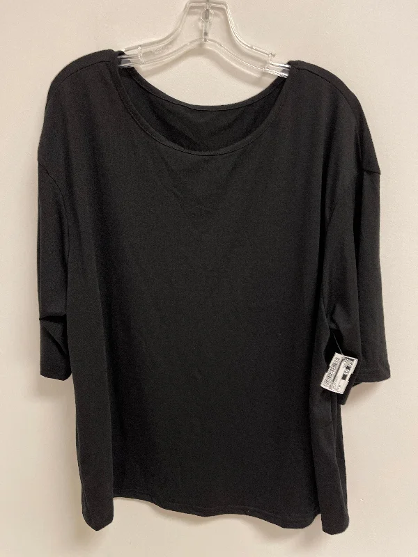 Top Short Sleeve Basic By Shein In Black, Size: 2x