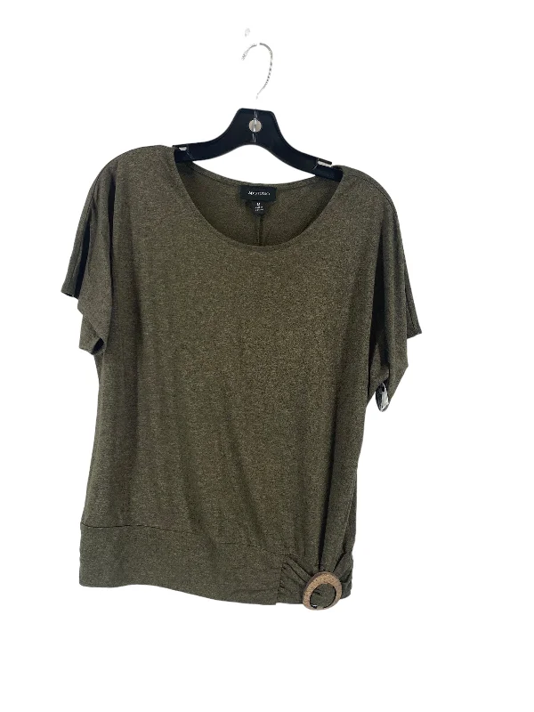 Top Short Sleeve By Ab Studio In Green, Size: M