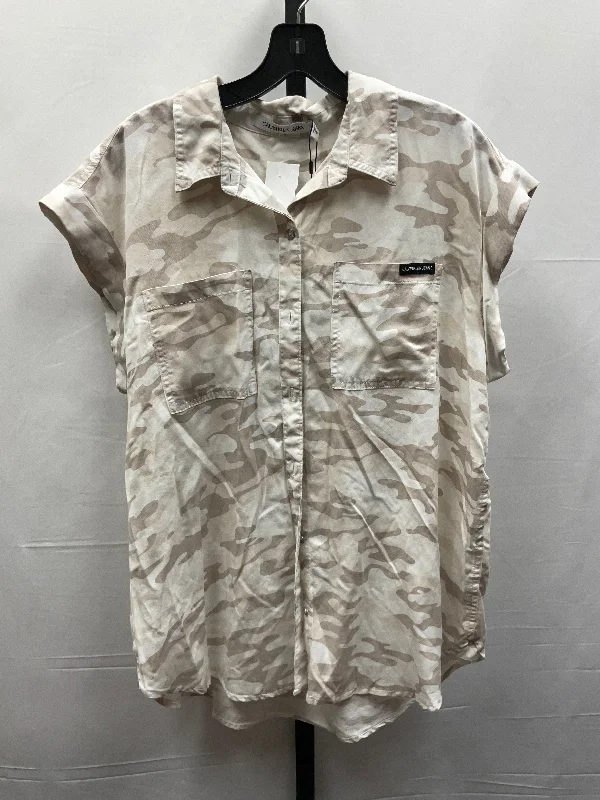 Top Short Sleeve By Calvin Klein In Camouflage Print, Size: L