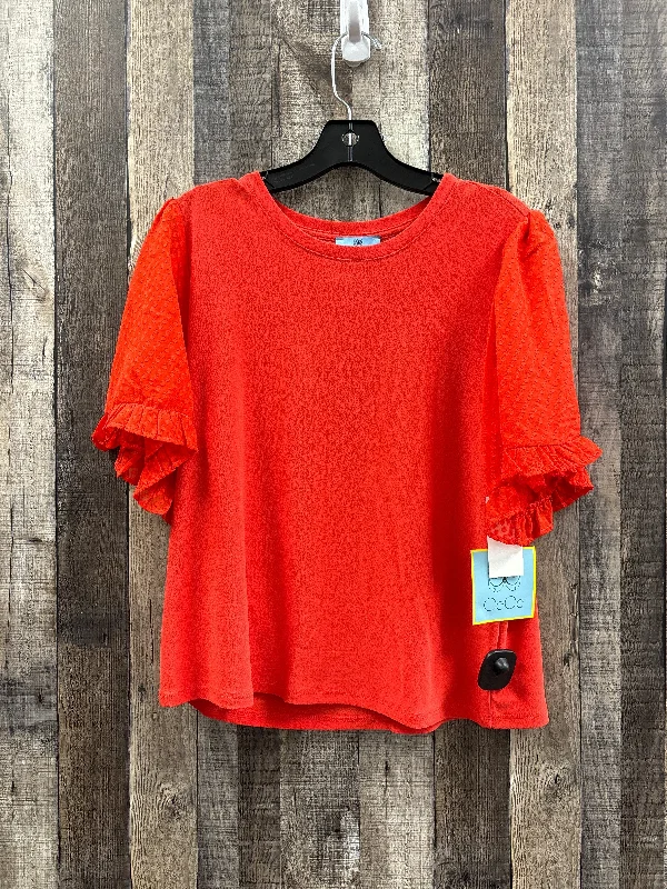 Top Short Sleeve By Cece In Orange, Size: M