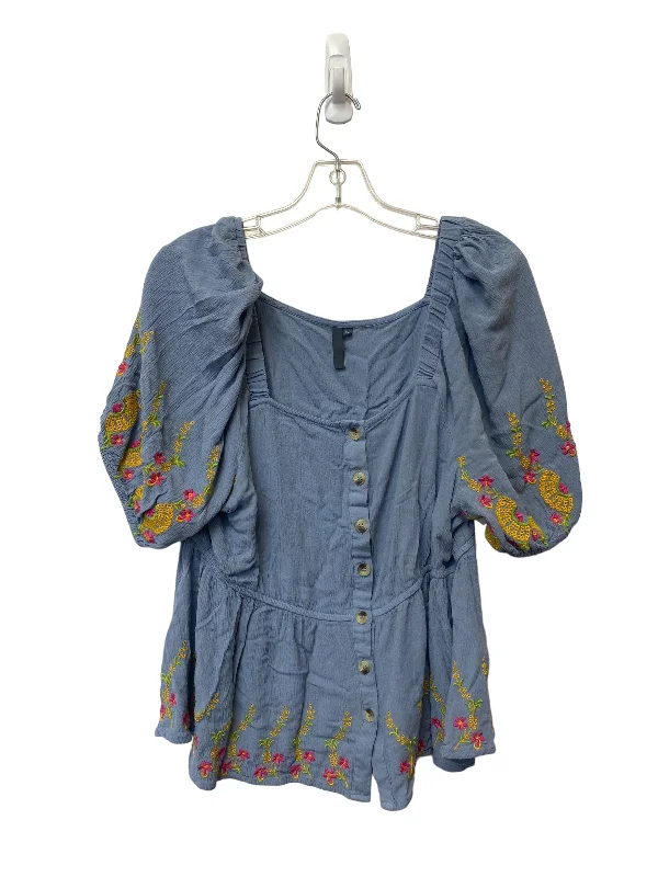 Top Short Sleeve By Clothes Mentor In Blue, Size: Xl