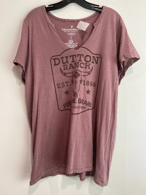 Top Short Sleeve By Clothes Mentor In Mauve, Size: Xl