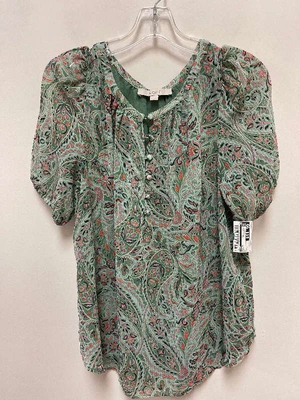 Top Short Sleeve By Loft In Green, Size: L