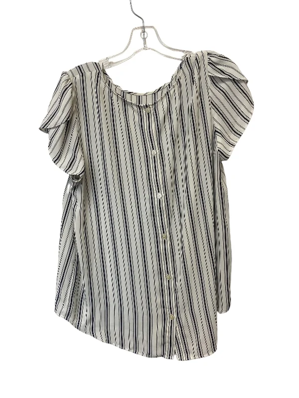 Top Short Sleeve By Loft In Striped Pattern, Size: L