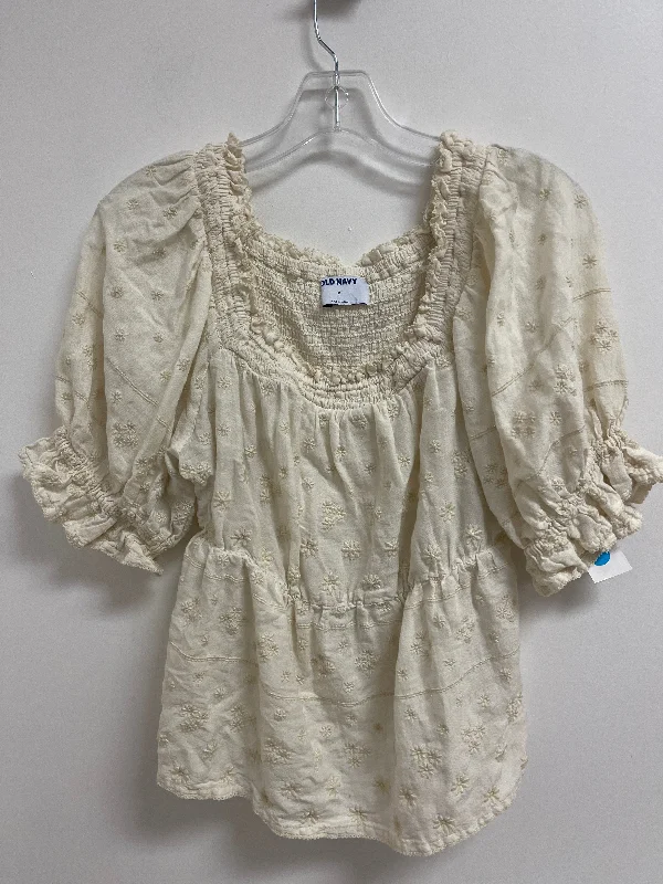 Top Short Sleeve By Old Navy In Cream, Size: M