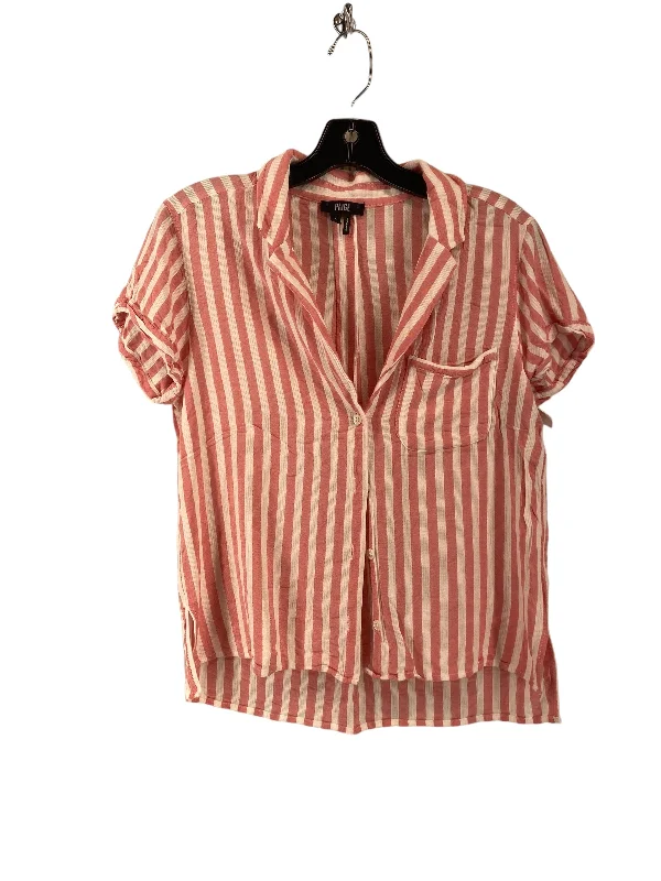 Top Short Sleeve By Paige In Striped Pattern, Size: S