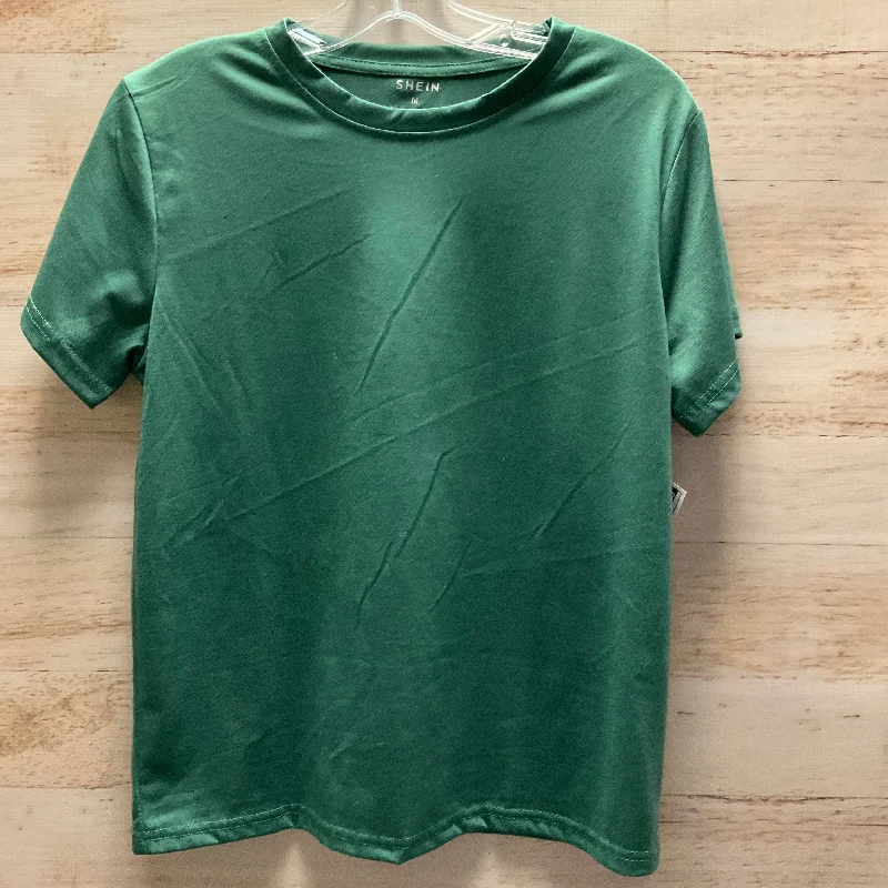 Top Short Sleeve By Shein In Green, Size: M