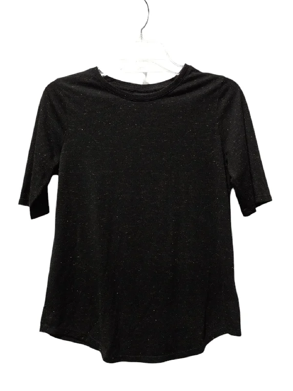 Top Short Sleeve By Who What Wear In Black & Gold, Size: S